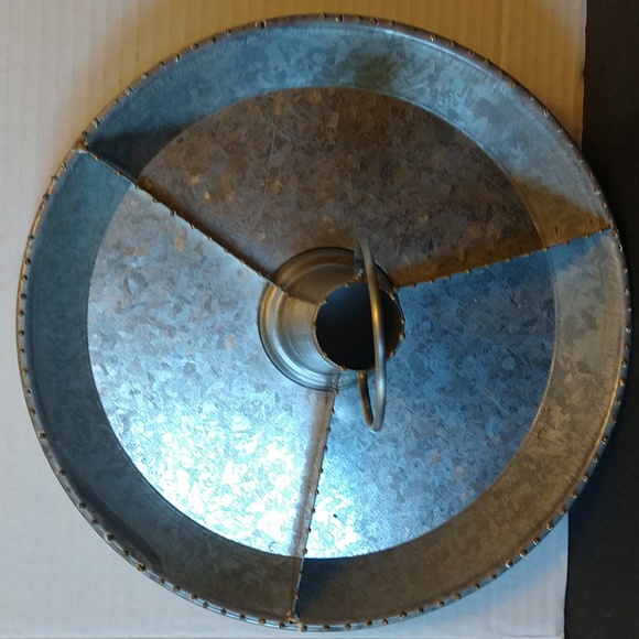 VGUC. Vintage handmade galvanized zinc topper 10-in diameter. - Picture 2 of 9